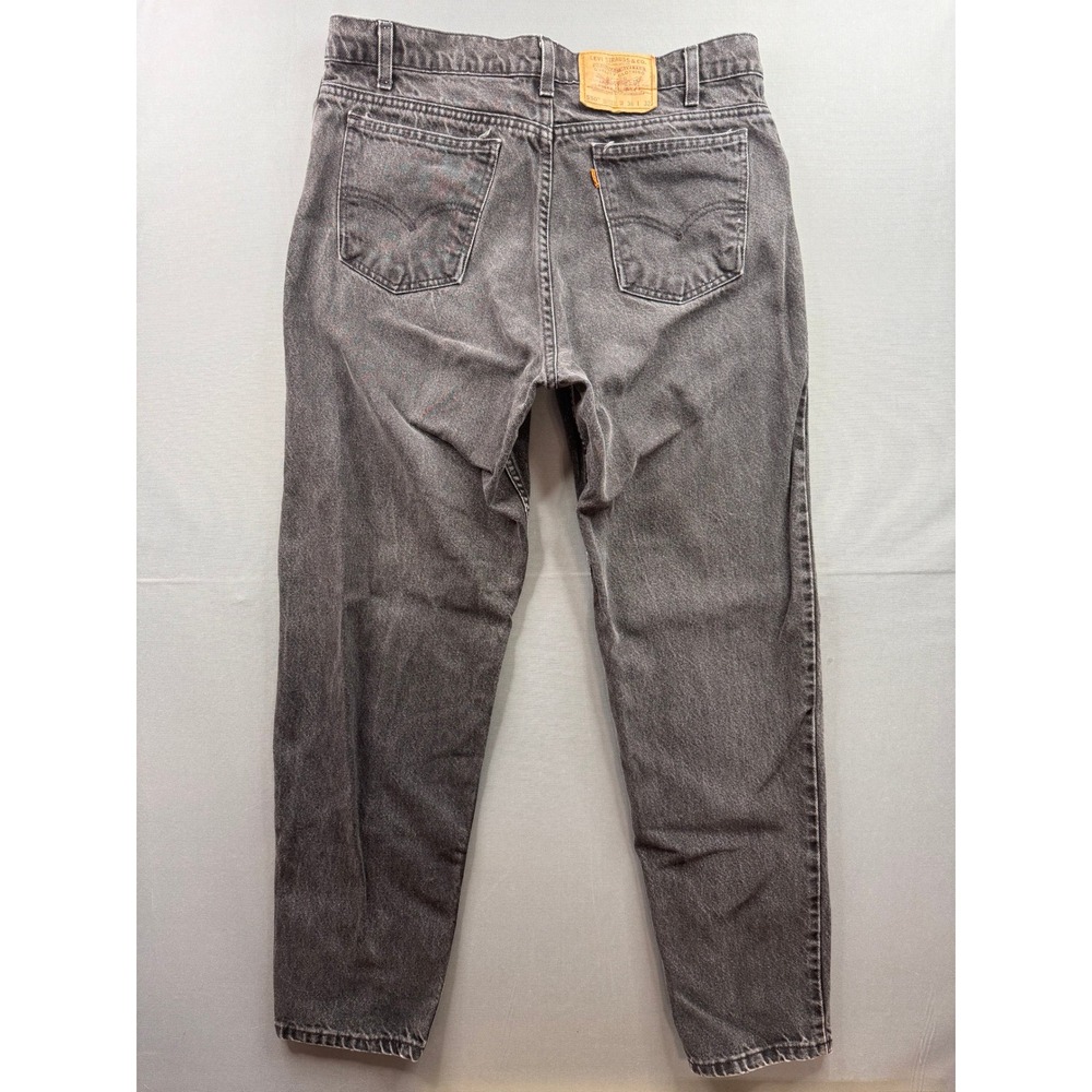 Levi's‎ 550 Relaxed Fit Tapered Leg Jeans Mens 36x32 Black Orange Tab Vintage